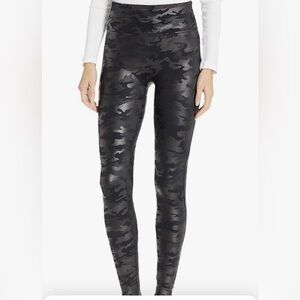 SPANX faux leather camo leggings size m